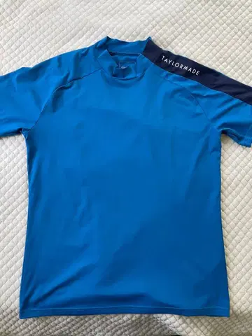 TaylorMade 남성용 골프 셔츠 반팔 블루 L 파랑 골프웨어