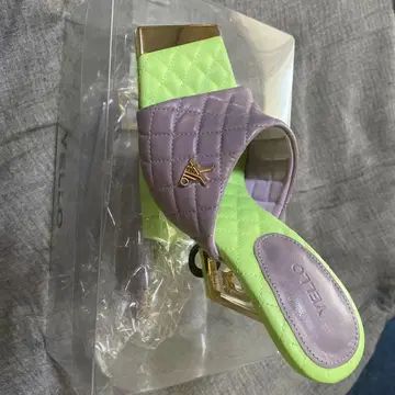 YELLO 퀼팅 뮬 라임 x 퍼플