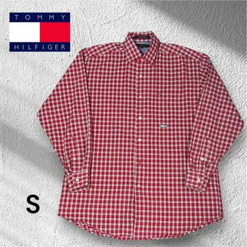TOMMY HILFIGER 체크 무늬 긴팔 셔츠 레드 S