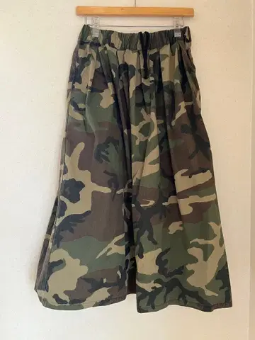카모 패턴 카모플라쥬 롱 스커트 허리밴딩