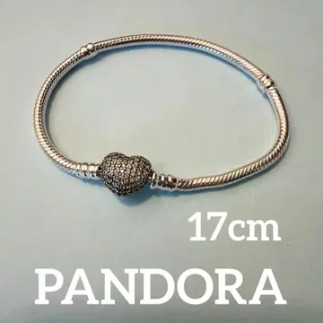 PANDORA 스파클링 하트 클라스프 팔찌 17cm