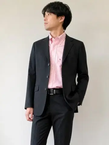 J857 새상품 4.5만 다케오 키쿠치 남성용 3버튼 자켓 블랙 사이즈 2 비즈니스