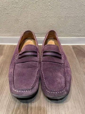 BALLY 스웨이드 로퍼 퍼플