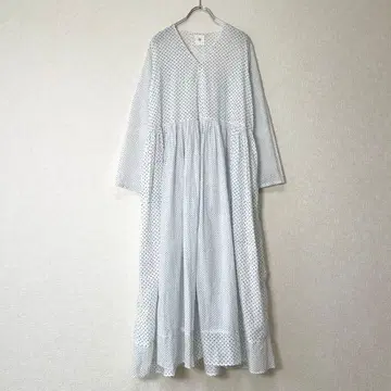 maison de soil 80'S 보일 도트 패치워크 V넥 드레스