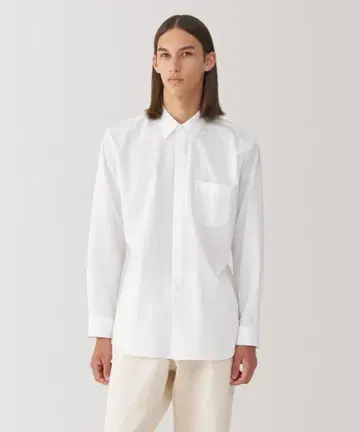 [ MUJI Labo ] 포플린 레귤러 카라 셔츠 M