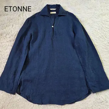 새상품급 ETONNE x Herdmans 린넨 100% 카프리 셔츠 다크 네이비 S