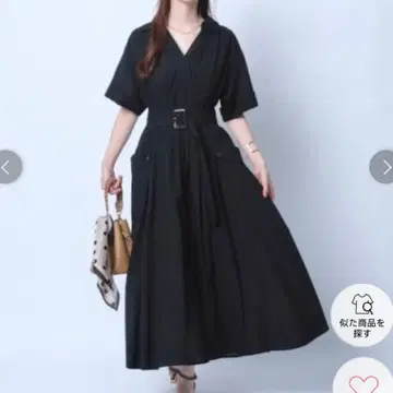 JUSGLITTY 저스길리티 워크 턱 원피스 블랙