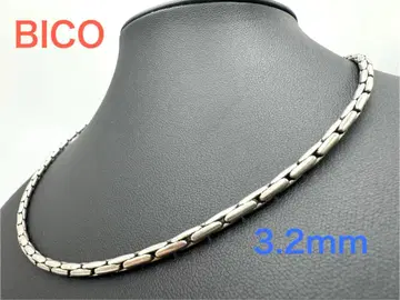 BICO 콤비 체인 목걸이 45cm 3.2mm 각인