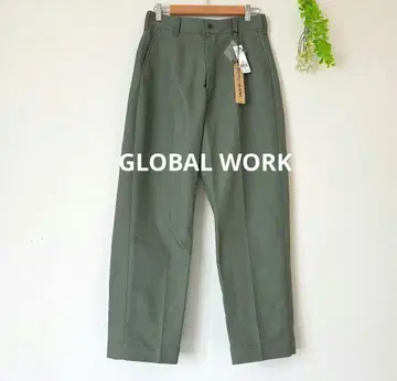 택 포함 미사용 새상품 GLOBAL WORK 치노 테이퍼드 팬츠 XL 카키
