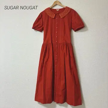 SUGAR NOUGAT 반팔 원피스 롱 원피스 레이스 옷깃