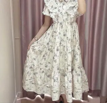 안미르 레이스 프릴 OP 레이스 프릴 원피스 플라워