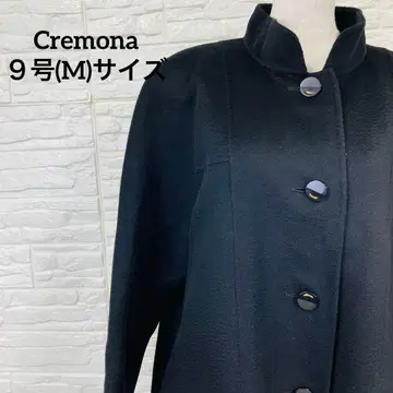 Cremona 쇼와 레트로 실크 100% 스탠드 카라 코트 블랙 9호