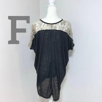 새상품 부즈루드 레이스 절개 튜닉 F 블랙 돌먼