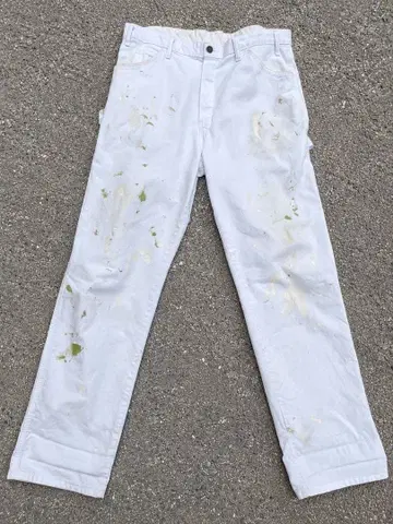Dickies 화이트 페인터 팬츠 36 x 34 페인트 튄 자국