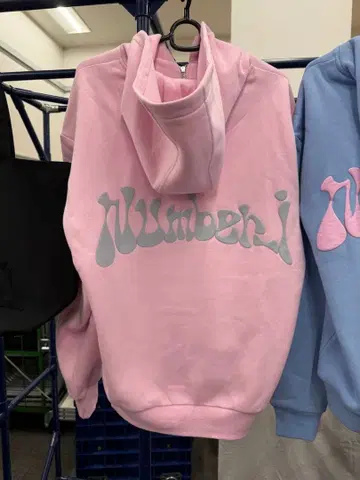 넘버아이 후드티 핑크