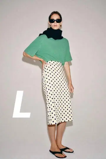 ZW COLLECTION 도트 프린트 펜슬 스커트