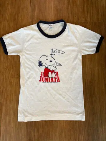 80S USA제 Champion Snoopy 링거 T셔츠