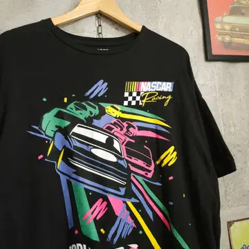 US 구제 의류 NASCAR 레이싱 T셔츠 WORLD600 차콜 블랙 S