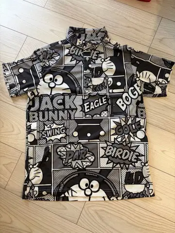 Jack Bunny!! 도라에몽 코믹 패턴 골프 셔츠 사이즈 4