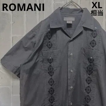 ROMANI 쿠바 셔츠 오픈 카라 반팔 M 박스 실루엣