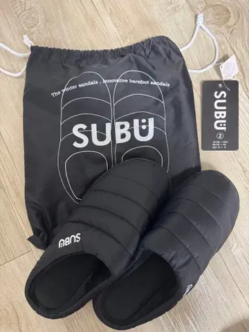 SUBU 샌들 블랙 수납 봉투 포함