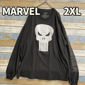 마블 퍼니셔 블랙 블랙 2XL 롱티 긴팔 [ ki ]