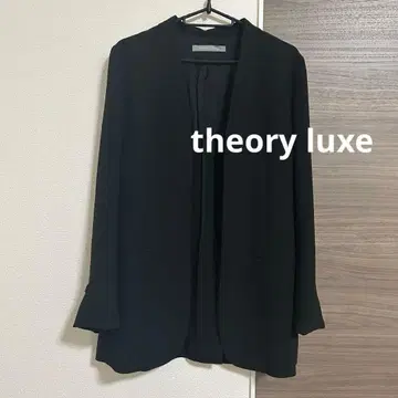theory luxe DOUBLE.WEFT 노카라 자켓 블랙