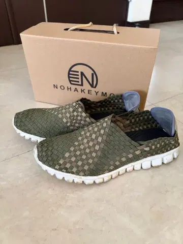 NOHAKEYMO 뜨개질 스니커즈 카키