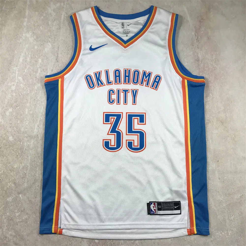 NBA 농구 썬더 35번 케빈 듀랜트 화이트 핫프레스 S-XXL