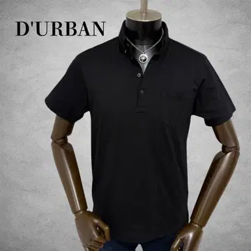 D'URBAN 반팔 피케 셔츠 반팔 티셔츠 블랙 계열 섀도우 스트라이프