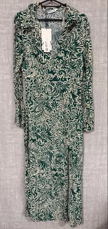 ZARA 보태니컬 무늬 원피스 그린 S