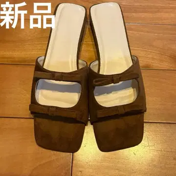 [ I NEED MORE SHOES ] 더블 리본 스퀘어토 샌들