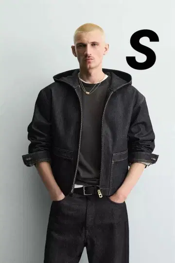 ZARA 후드 부착 데님 자켓 S