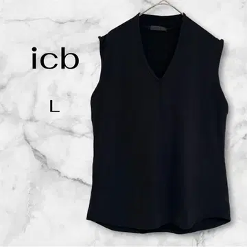 icb 아이씨비 블랙 슬리브리스 티셔츠 L