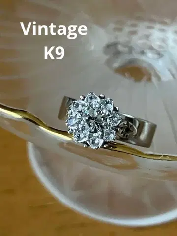 K9 9ct 화이트 골드 반지 빈티지 Vintage
