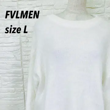 [ 새상품급 ] FVLMEN 풀멘 샤기 니트 스웨터 긴팔 화이트 L