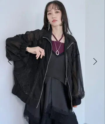 [거의 미사용] 레이스 메쉬 절개 블루종 hare 하레 완판템