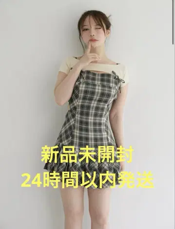 andmary Karen check mini dress