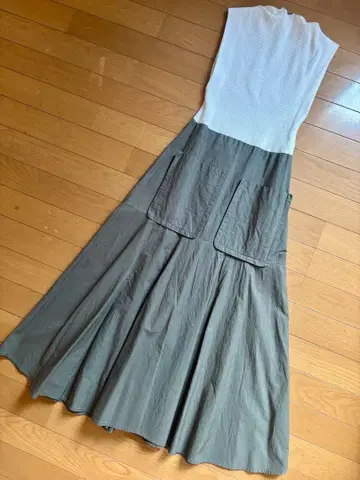 ZARA 자라 민소매 원피스 화이트 카키 S 사이즈