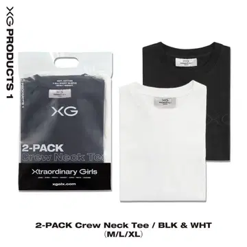 XG PRODUCTS 1 2-PACK 크루넥 티
