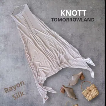 새상품급 변형 비대칭 KNOTT 투모로우랜드 실크 혼방 롱 원피스
