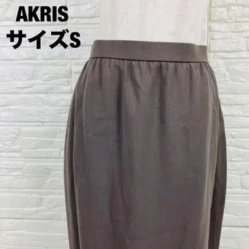 AKRIS 그레이 울 100% 타이트 스커트 S 미 실루엣 [ 2565 ]
