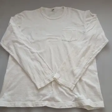 BARNS OUTFITTERS 포켓 긴팔 T셔츠 화이트 XL