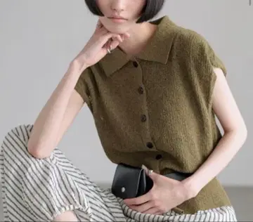 멜란지 폴로 프렌치 슬리브 로리즈팜 미사용 새상품 이번 시즌 신상