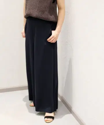 Plage 플라주 더블 크로스 와이드 팬츠 네이비 일본제 36