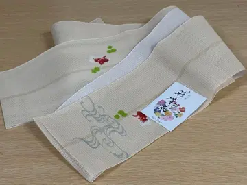 [ 새상품 ] 여름용 샤오리 사촌 반폭 오비 염색 오비 여름 기모노 오비 유카타 오비 베이지 금붕어 일본제