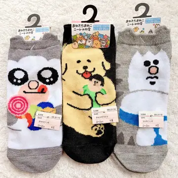 마메키치마메코 메로&코마치 마메코&타비 양말 3점 세트 (낱개 판매)