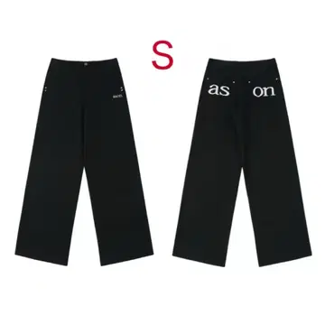 as'on 아즈온 SMOG WIDE PANTS 블랙 한국 데님