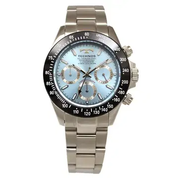 TECHNOS 테크노스 크로노그래프 T4251 작동 아이스 블루