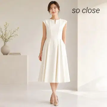 So close dinos 원피스 슬리브리스 화이트 어른 고급